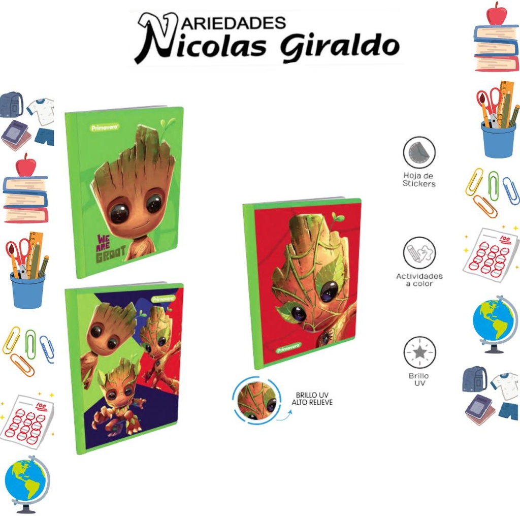 [P3844] Cuaderno cosido primavera 100H rayas groot