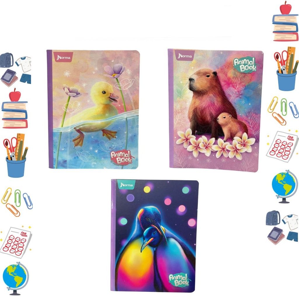 [554050] Cuaderno norma gama media animales 100H raya