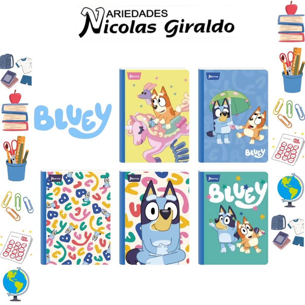 Cuaderno norma gama media bluey 100H cuadro