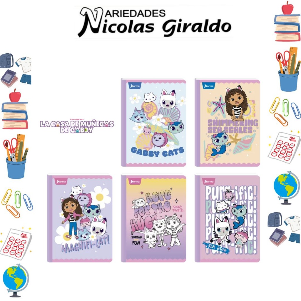 Cuaderno norma gama media gabby´s 100H cuadro