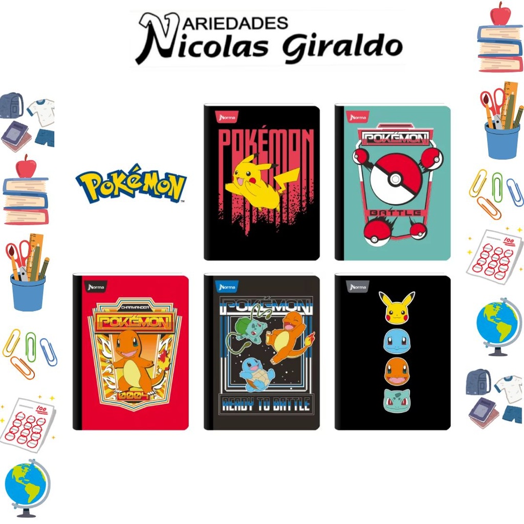 [569277] Cuaderno norma gama media pokemon 100H cuadro
