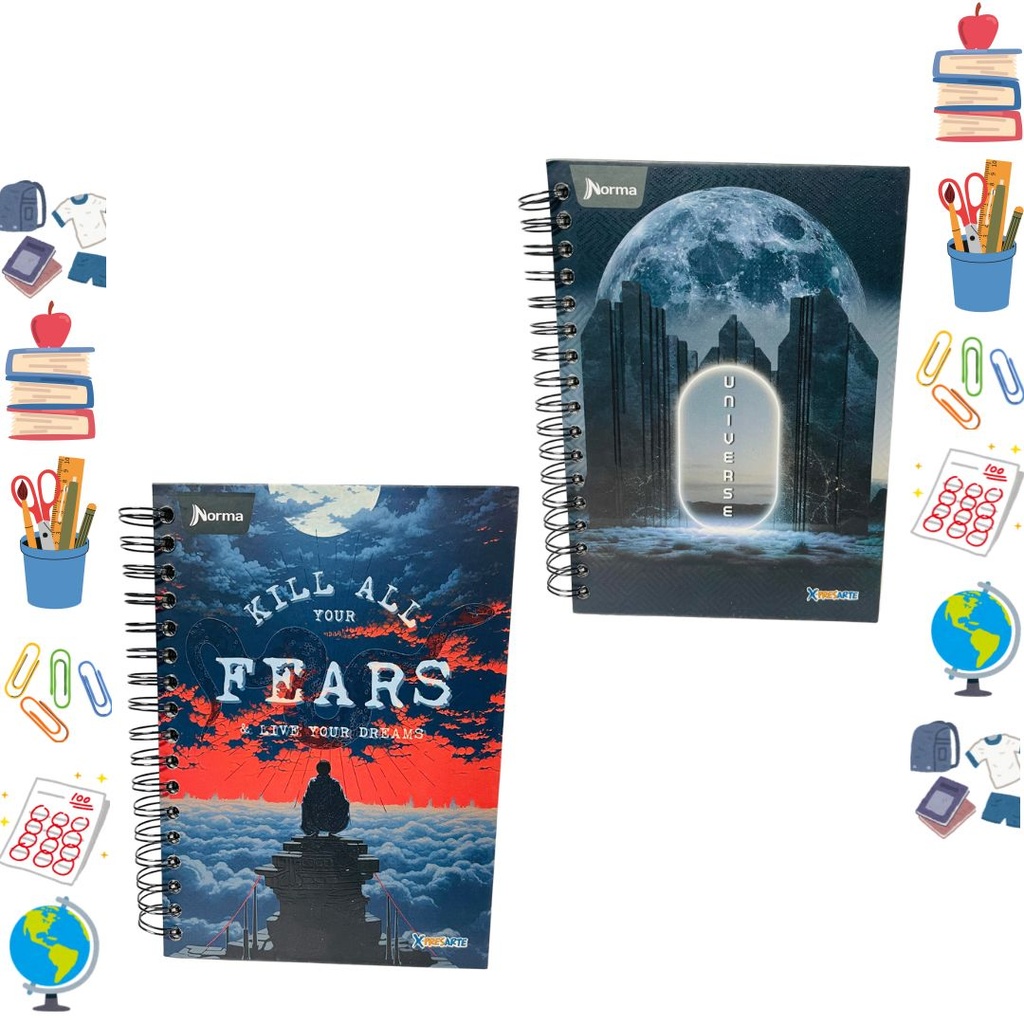 Cuaderno xpresarte 5 materias dura book pequeño masculino