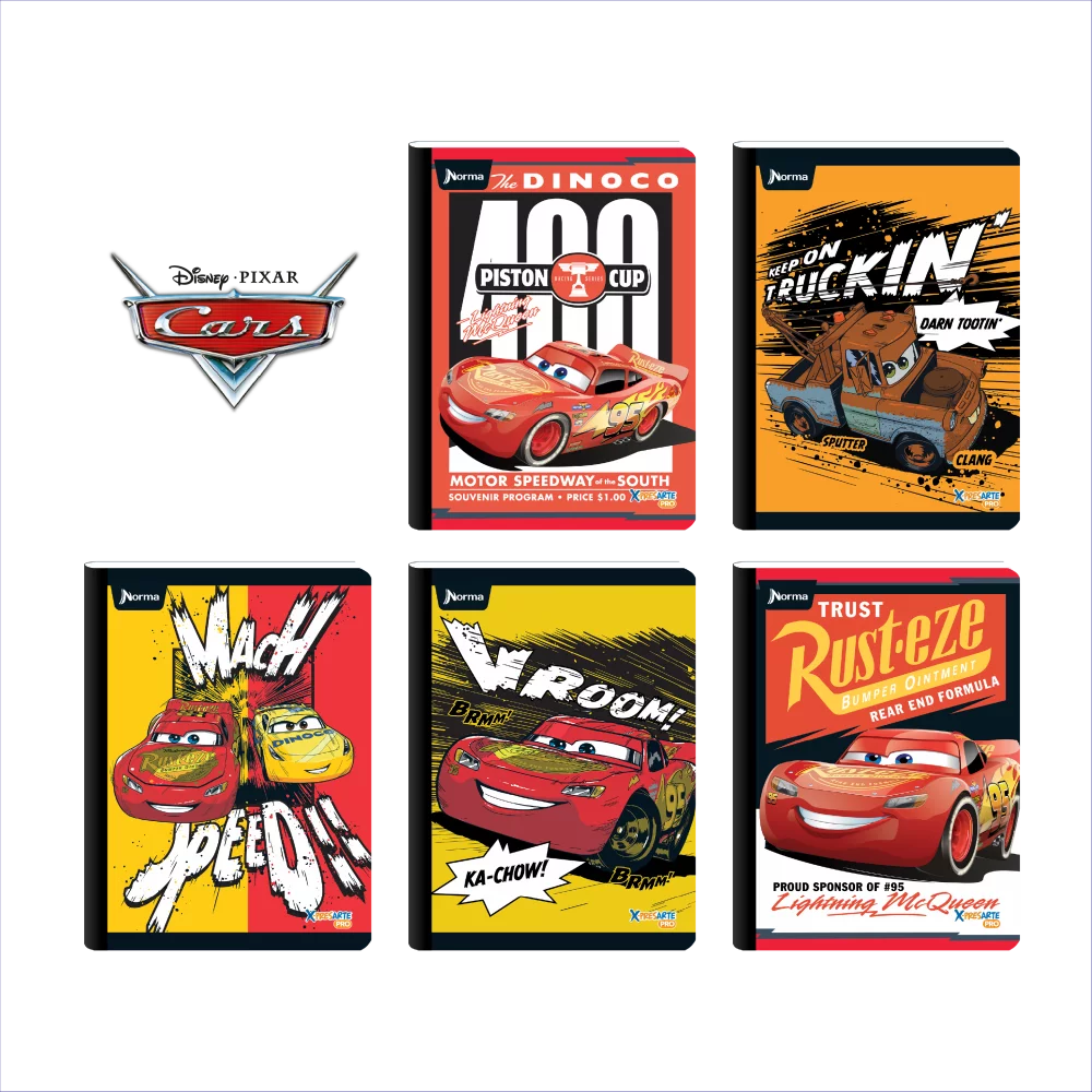 Cuaderno xpresarte cosido licencia 100H cars