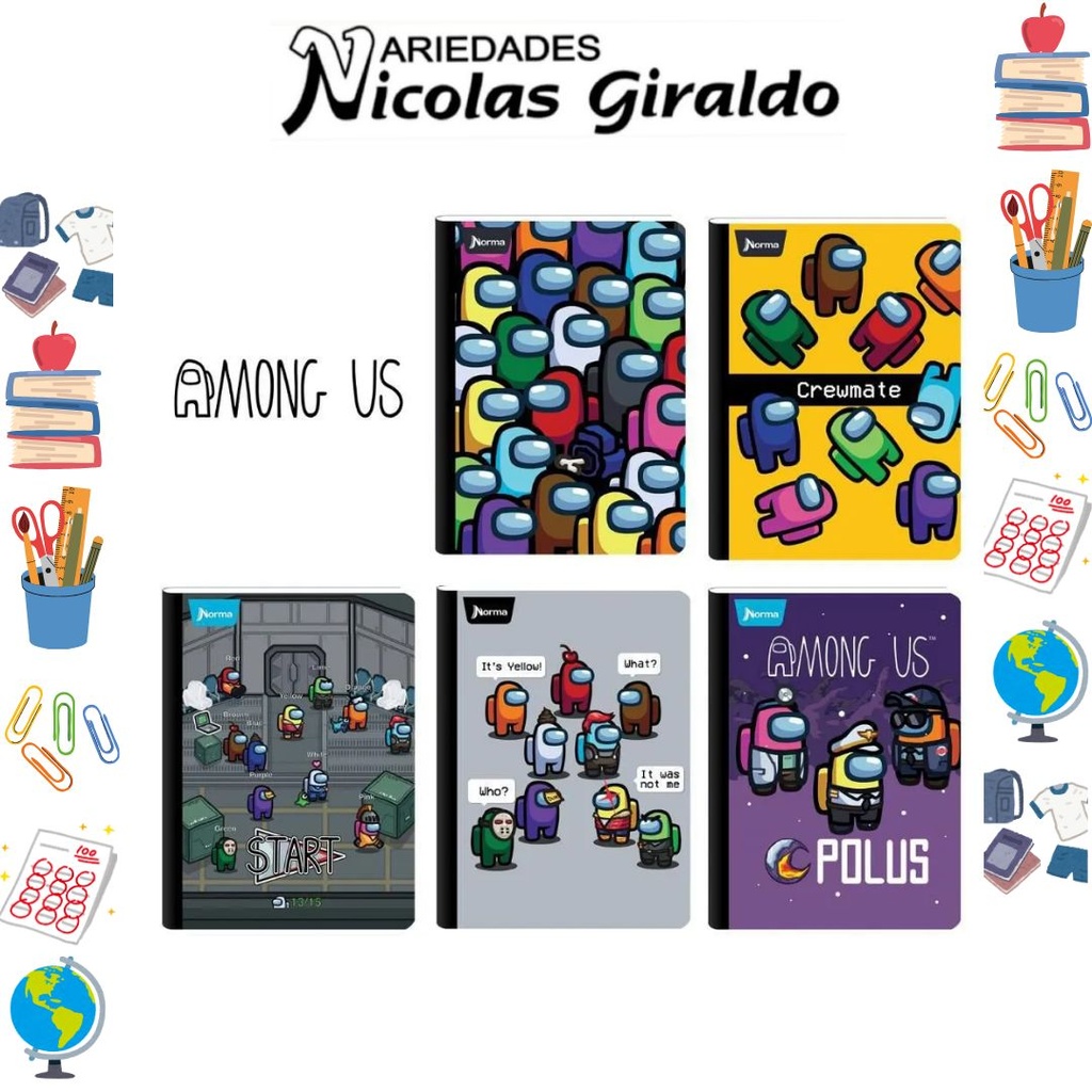 Cuaderno xpresarte cosido licencia 100H raya among us