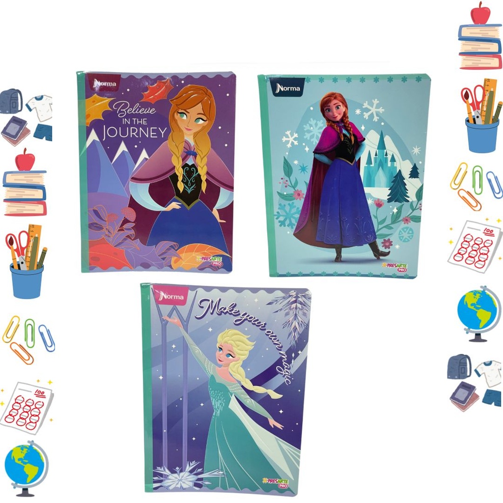 [563891] Cuaderno xpresarte cosido licencia 100H raya frozen