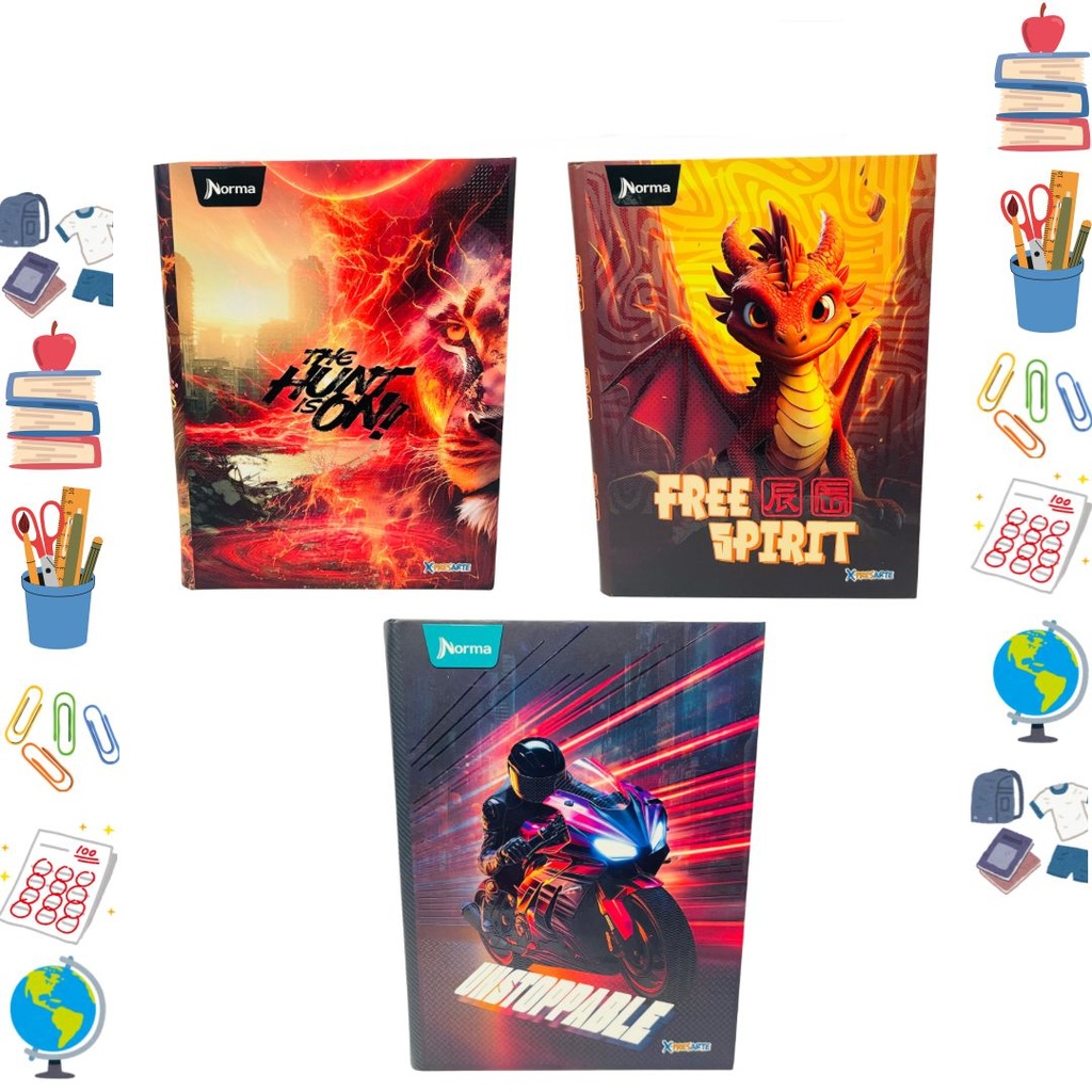 Cuaderno xpresarte dura book 100 H masculino cuadro