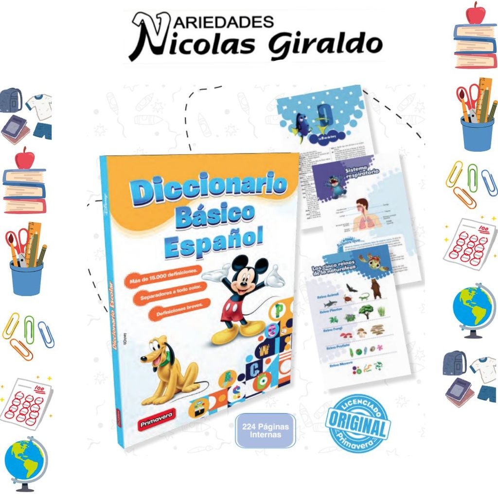 Diccionario primavera español 224 paginas