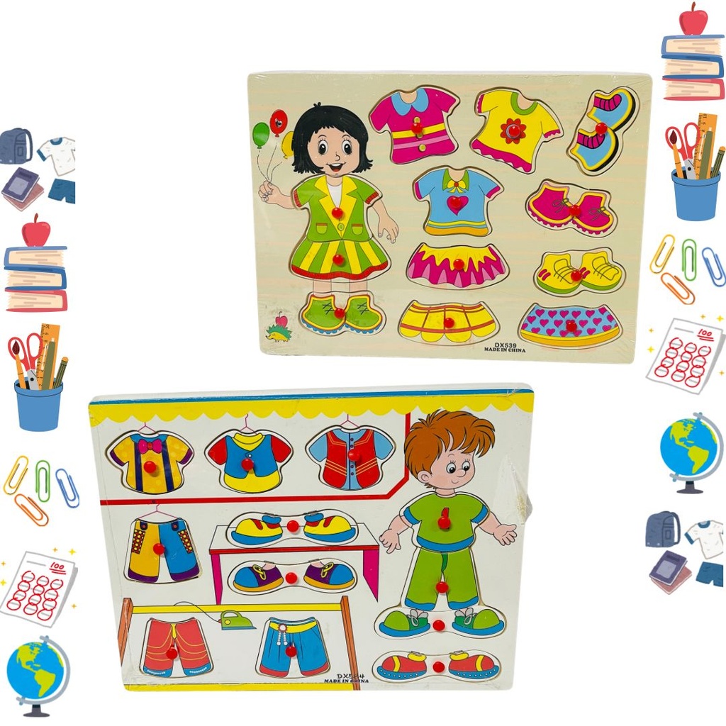 Didactico madera figuras para encajar grande