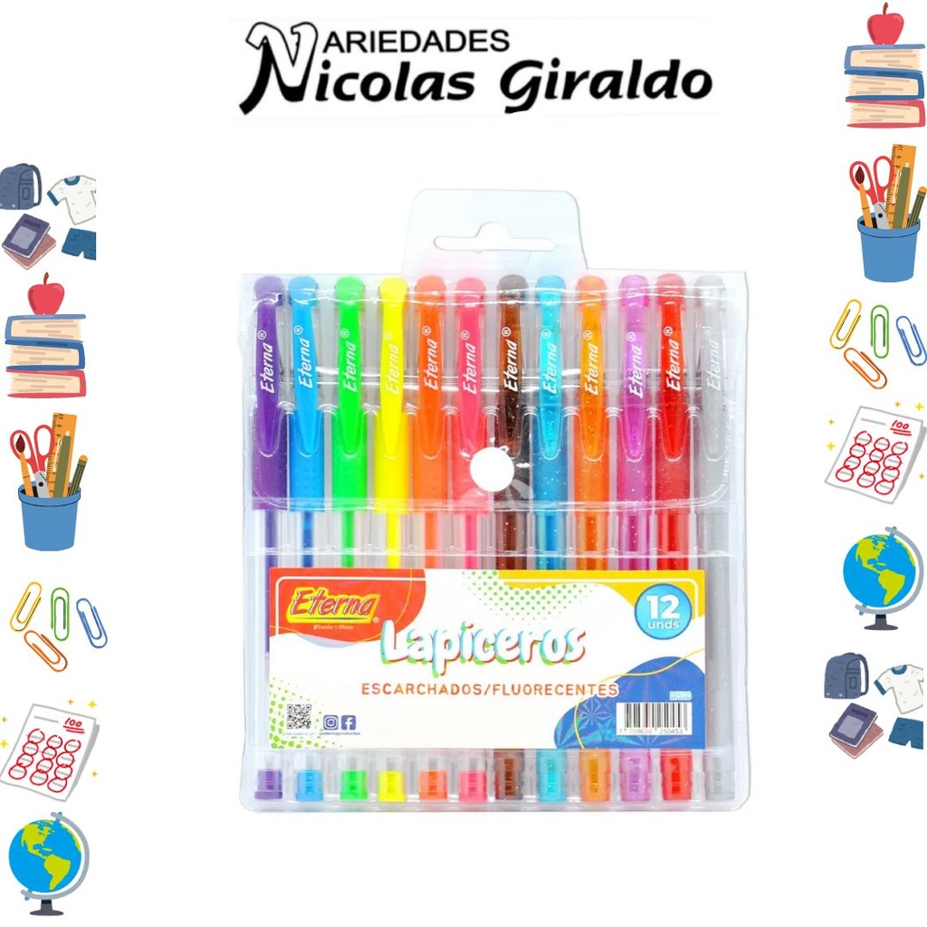 Lapicero Mirella y neon x12