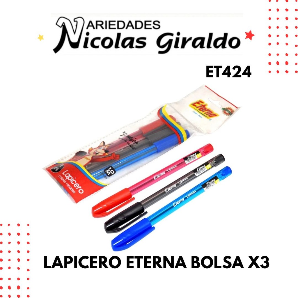 Lapicero eterna bolsa x3