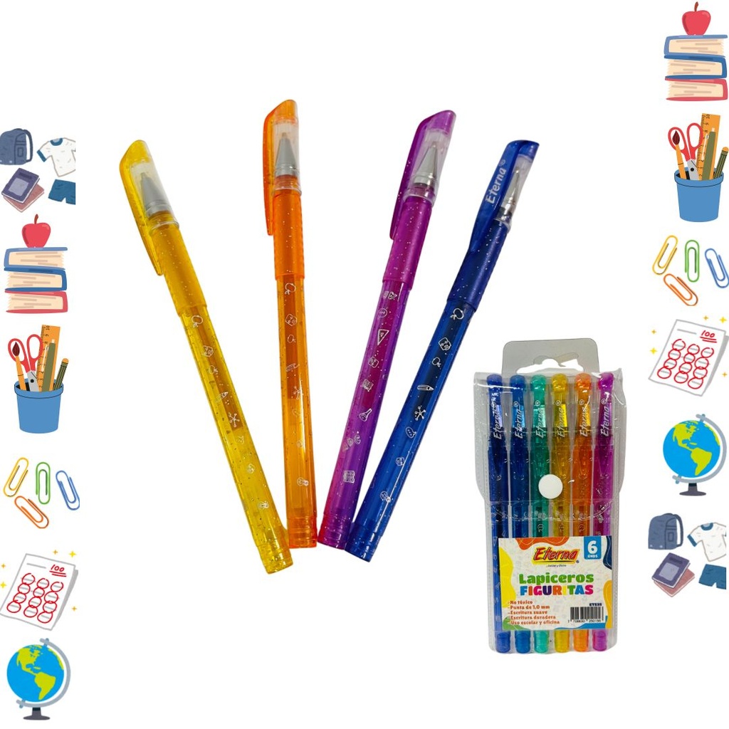 Lapicero eterna figuritas x6