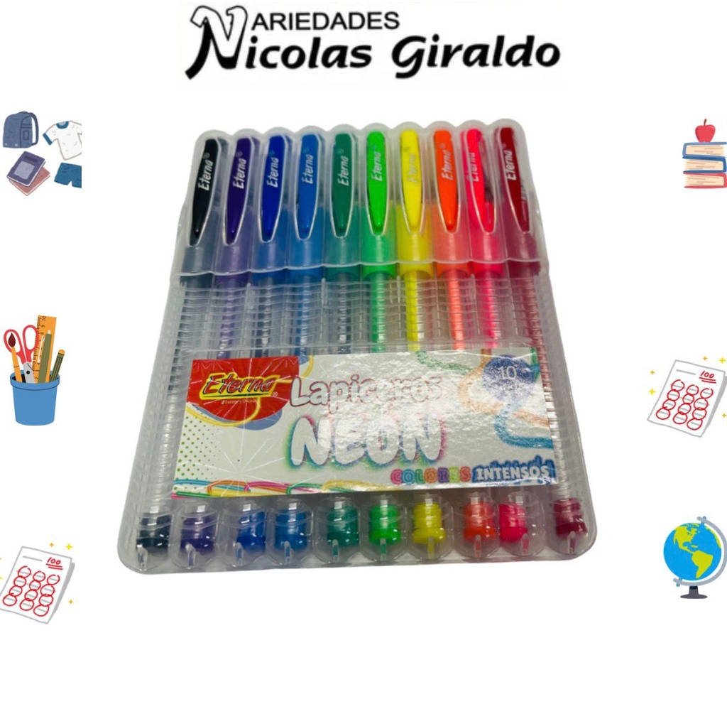 Lapicero eterna gel neon x10