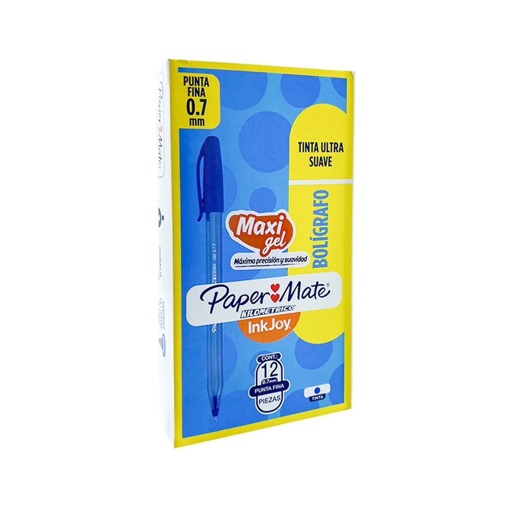 Lapicero kilometrico 100 azul .7 tapa x12