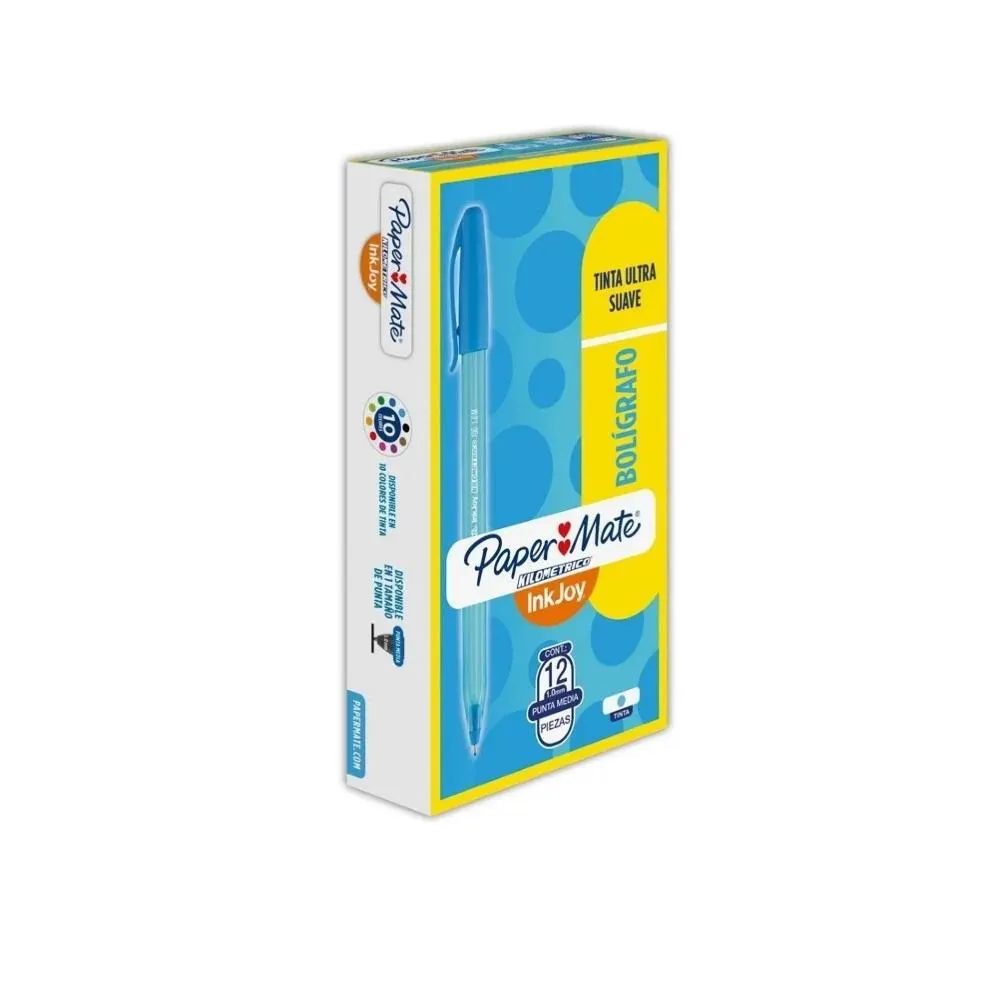 Lapicero kilometrico 100 azul turquesa tapa x12