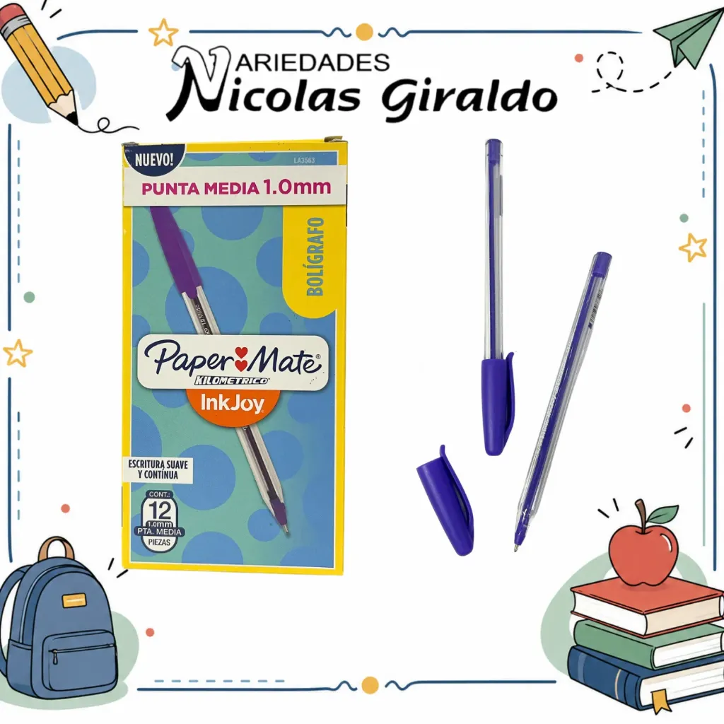 Lapicero kilometrico 100 morado 1.0 tapa x12