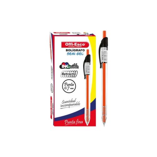 Lapicero offi-Esco retractil negro x12