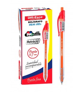 Lapicero offi-Esco retractil rojo x12