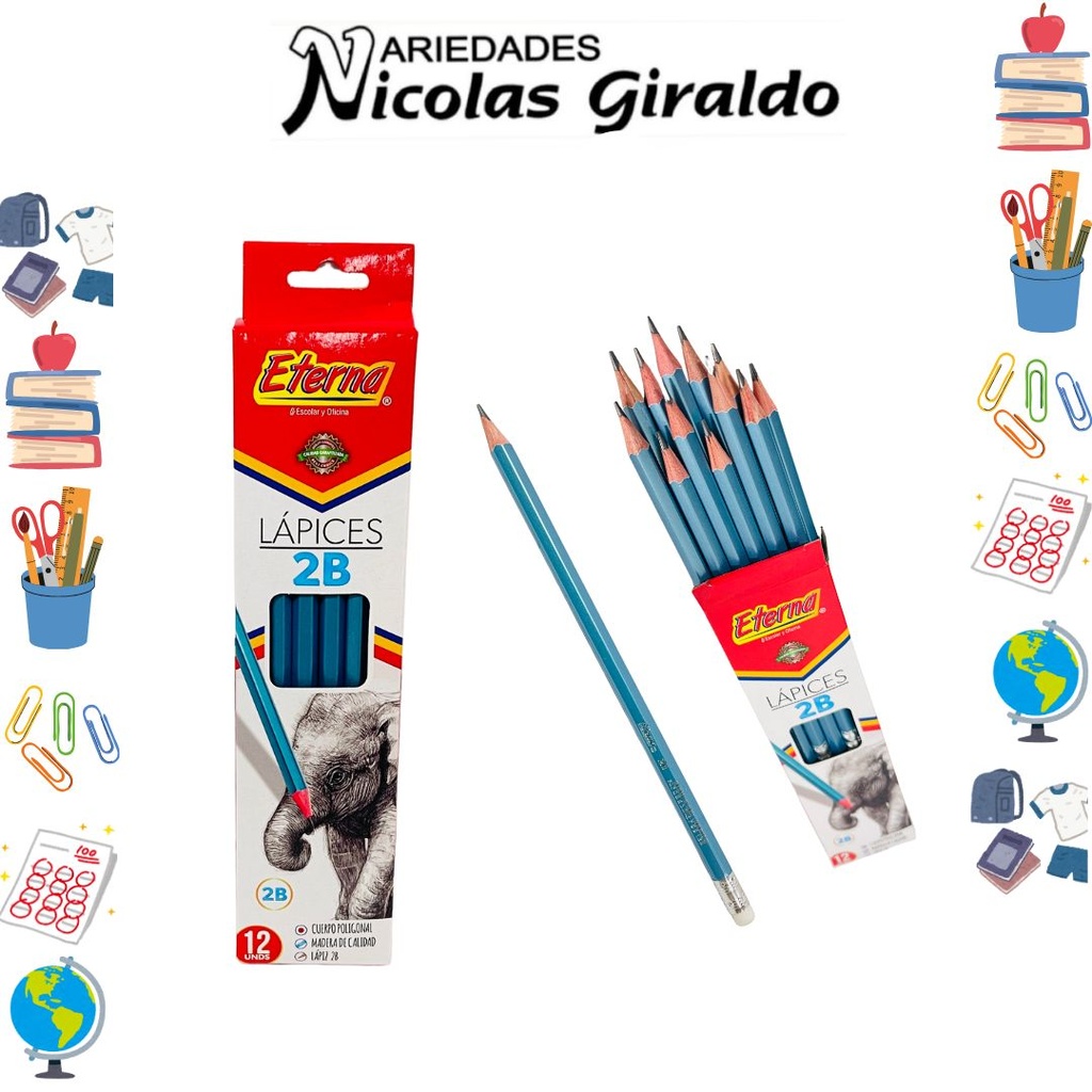 Lapiz eterna 2b x12