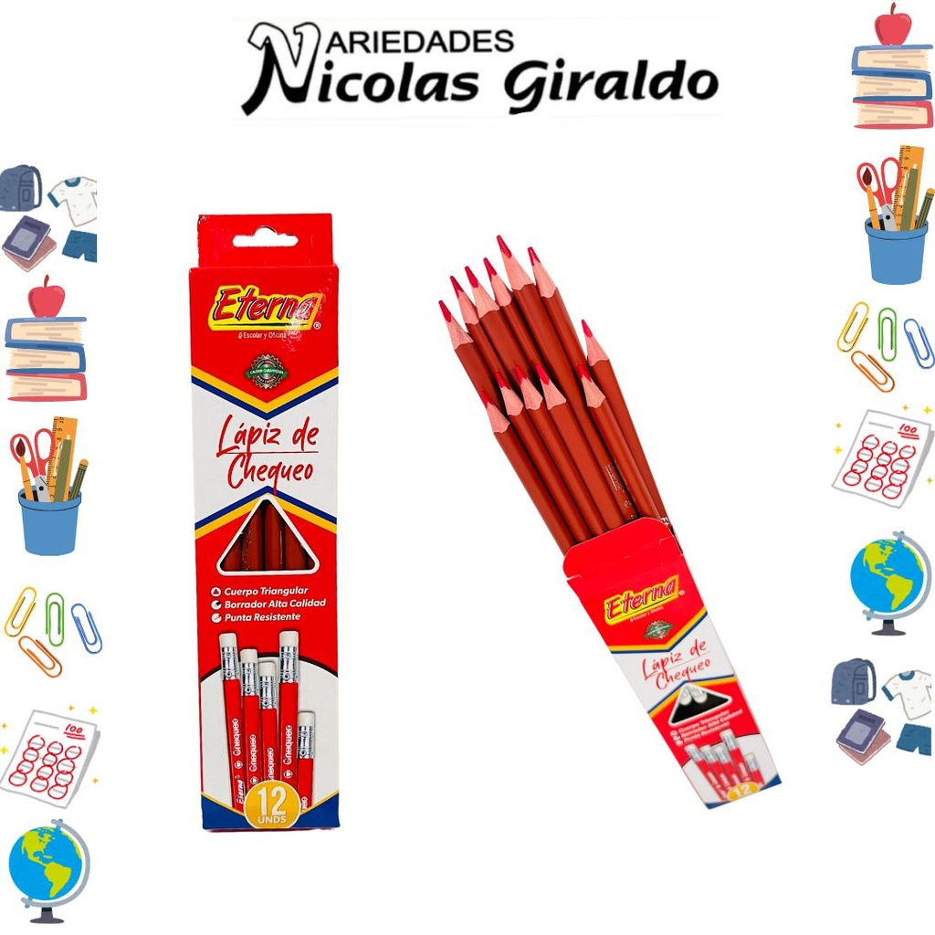 [ET128] Lapiz eterna rojo x12
