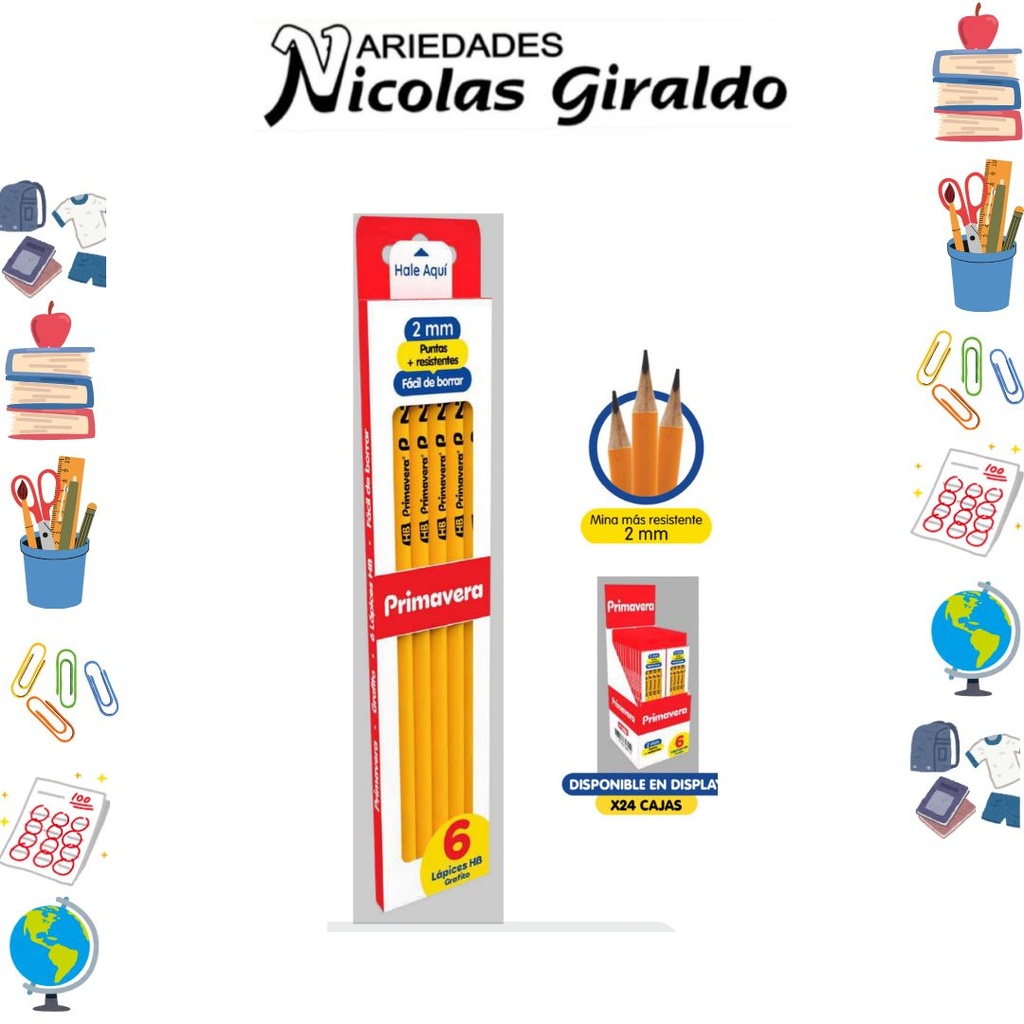[P232] Lapiz primavera grafito x6