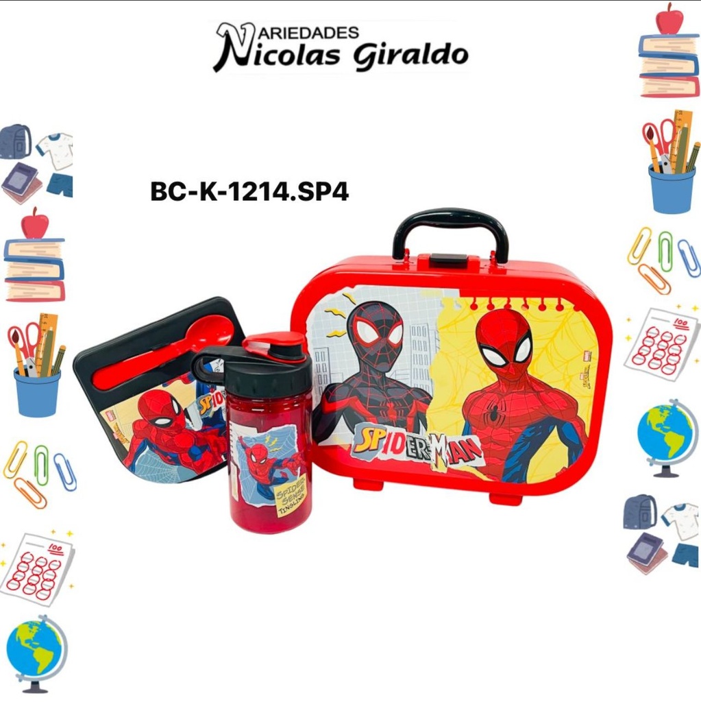 Lonchera plastica personajes spiderman