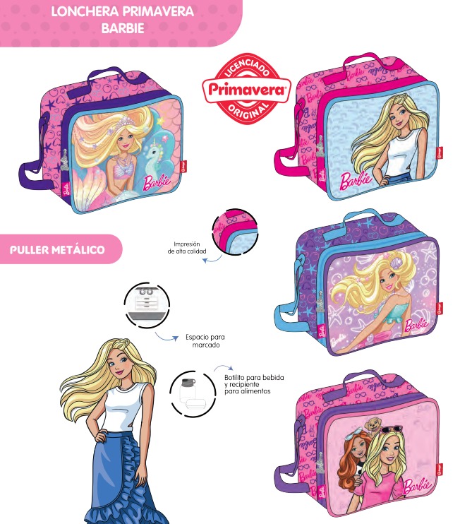 Lonchera prim. barbie horizontal