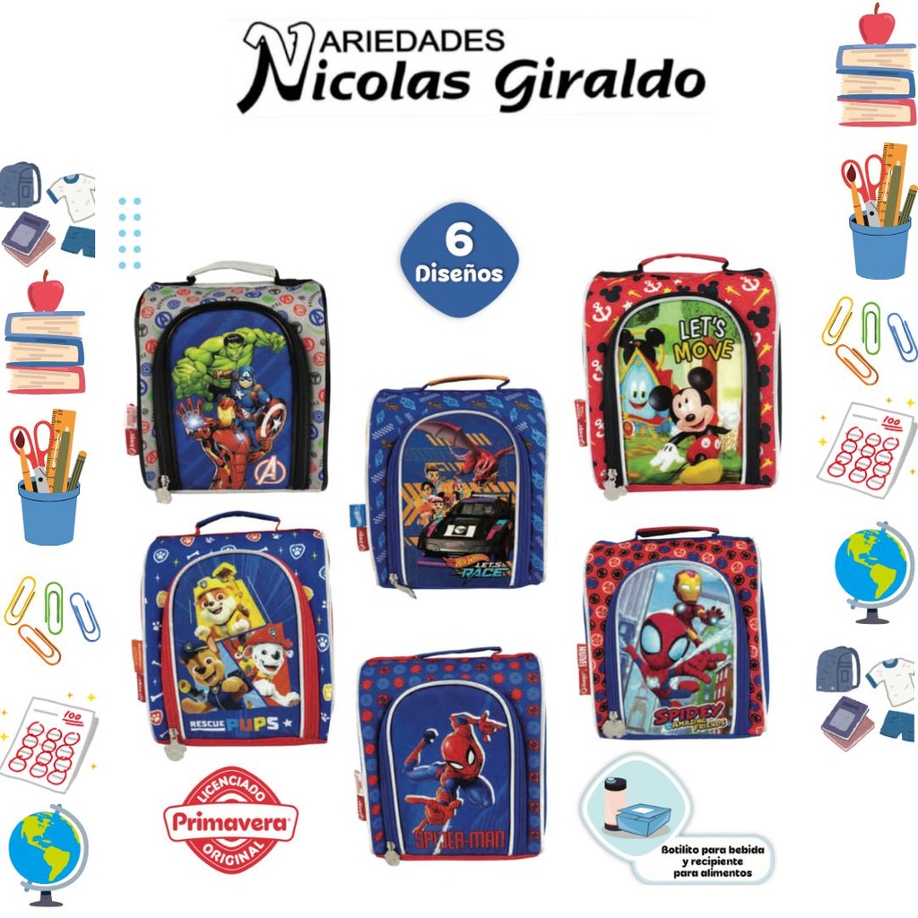 Lonchera primavera vertical personajes Niño