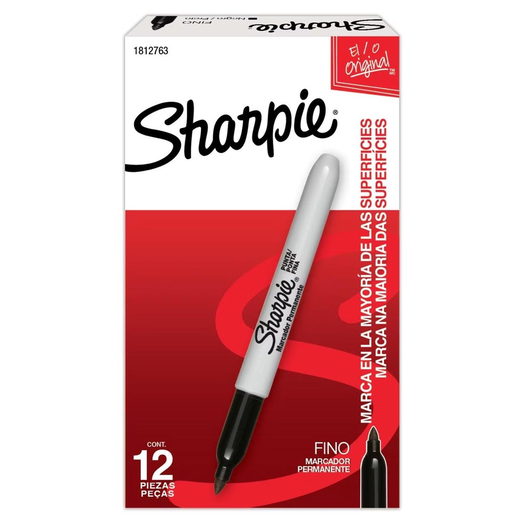 Marcador Sharpie negro caja x12 (UND $2.600) 30001B