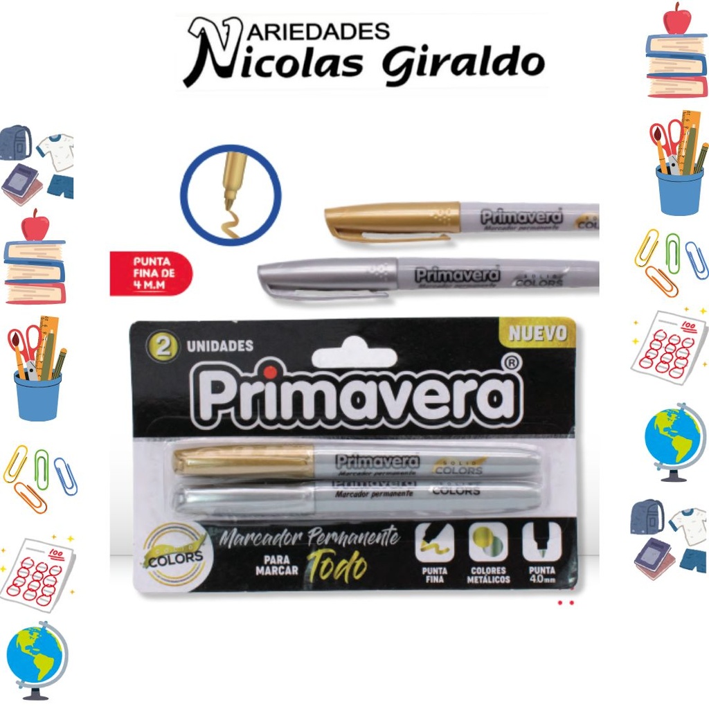 Marcador metal x2 primavera