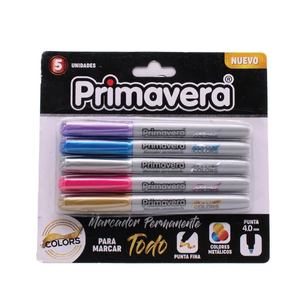 Marcador metal x5 primavera