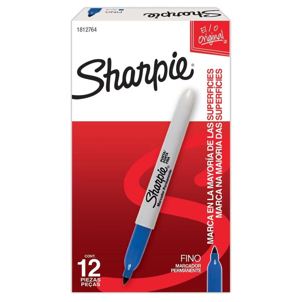 Marcador sharpie azul caja x12 (UND $2.600) 30003B