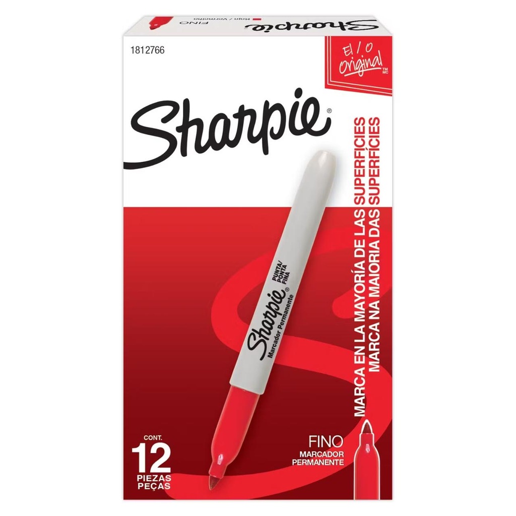 Marcador sharpie rojo caja x12 (UND $2.600) 30002B