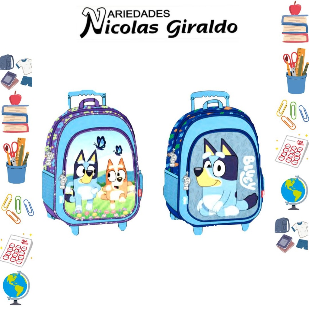 Morral primavera grande ruedas bluey