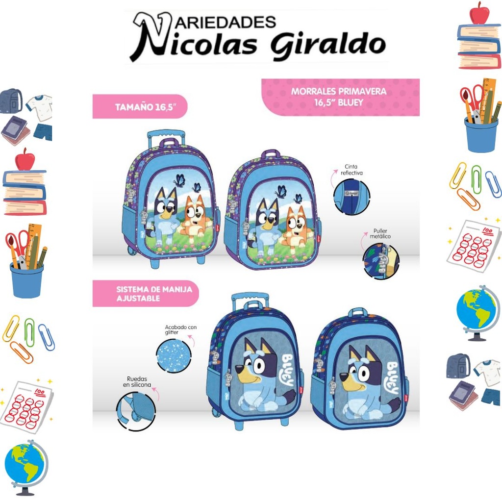 Morral primavera personaje grande bluey