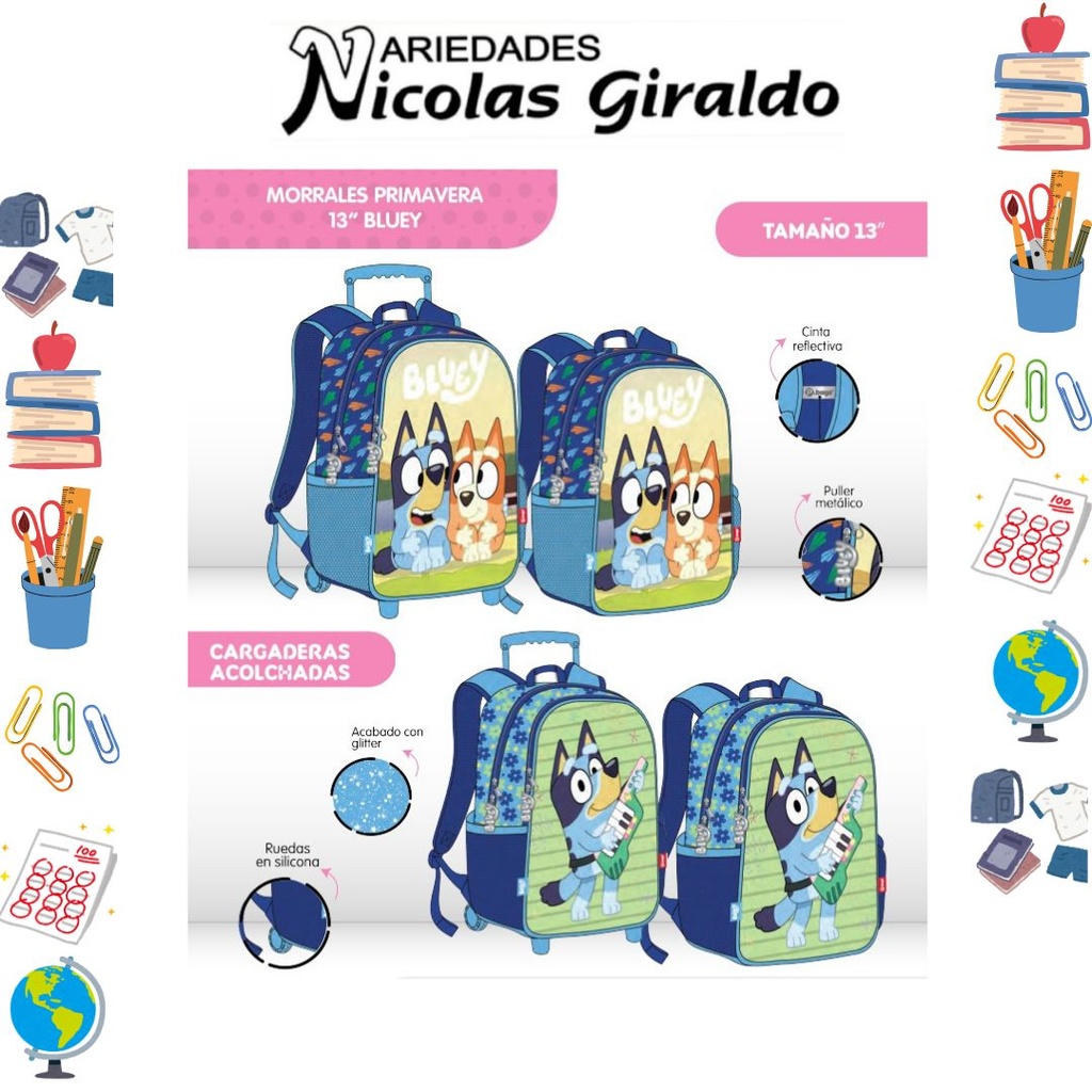 Morral primavera personaje pequeño bluey