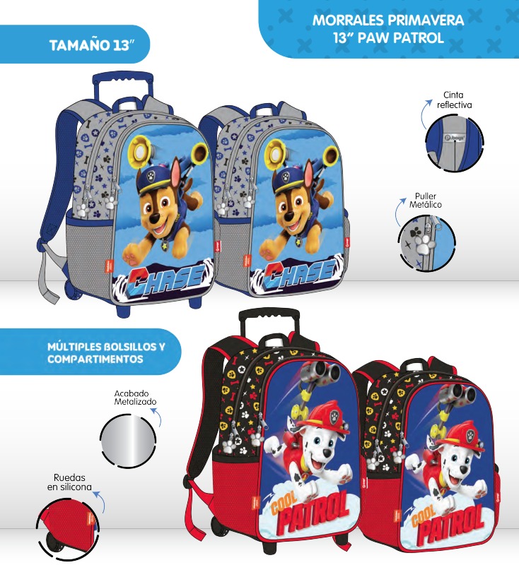 Morral prim. personaje pequeño paw patrol niño