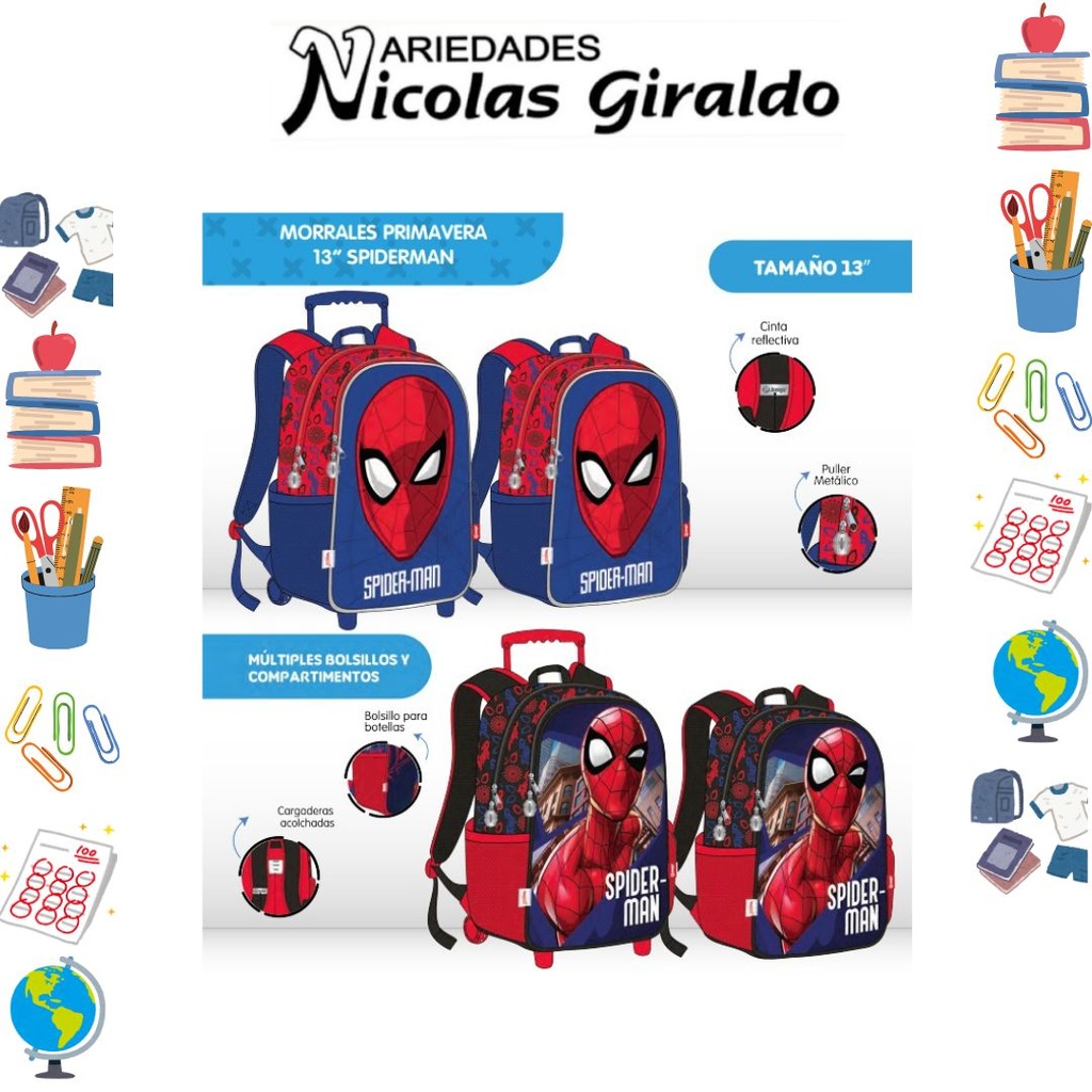 Morral primavera personaje pequeño spiderman