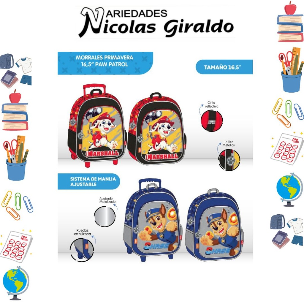 Morral primavera personajes grande paw patrol