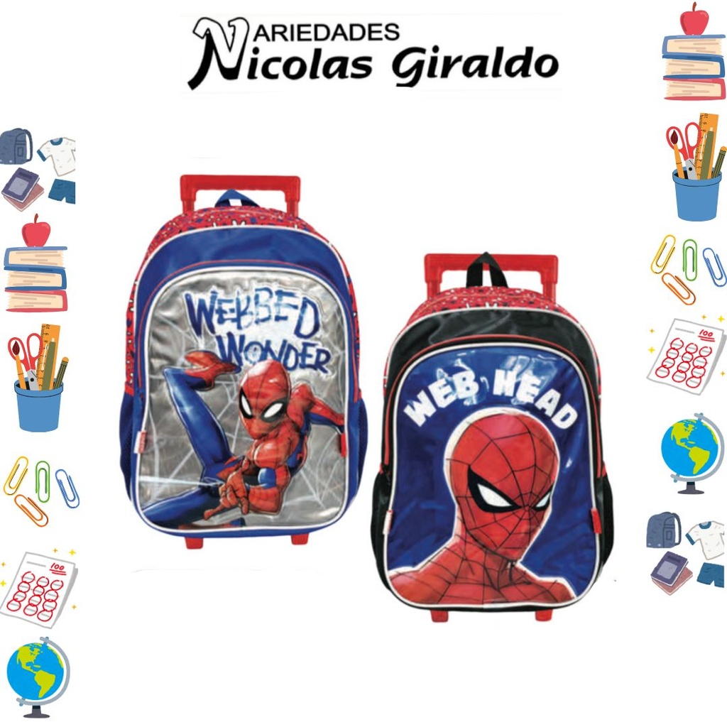 Morral primavera ruedas grande spiderman