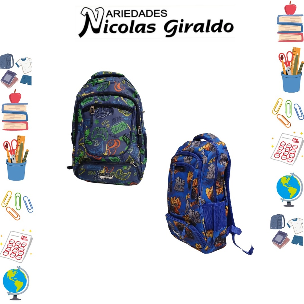 [JWMR-5] Morral wilpa grande estampado hombre #16.5 