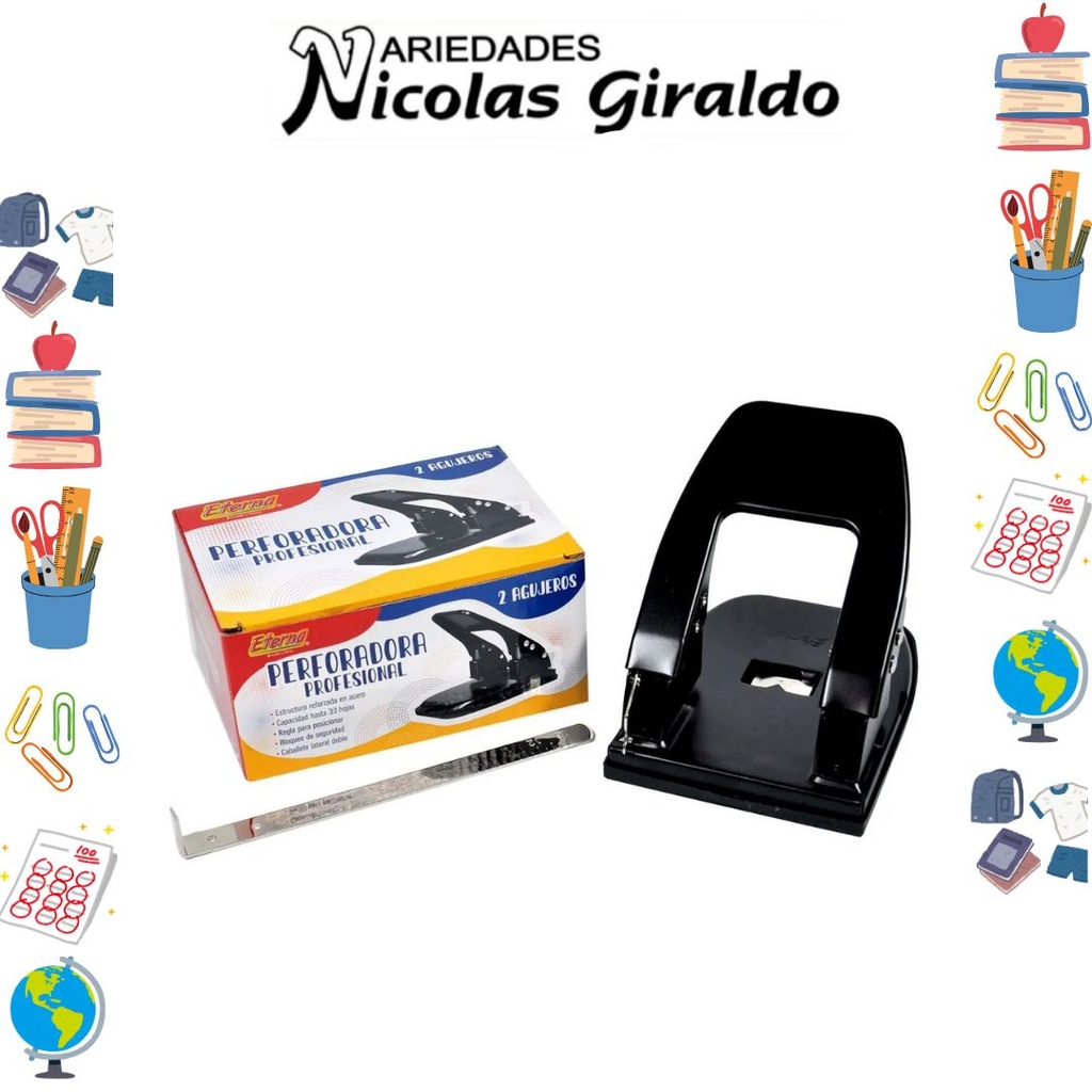 Perforadora eterna 2 huecos grande fina