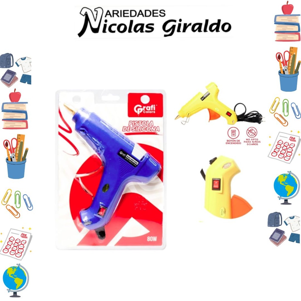 [GR271] Pistola silicona grande fina graficolors 