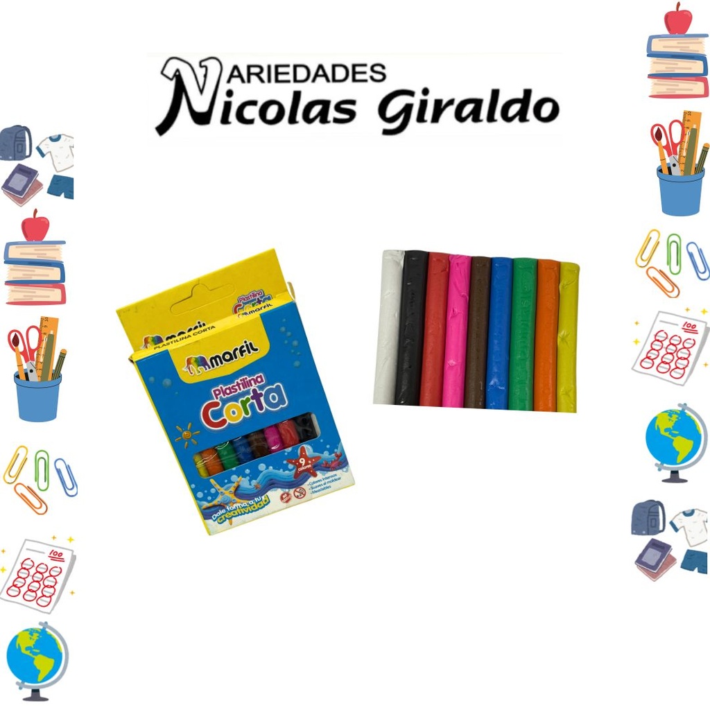 Plastilina marfil corta x 9