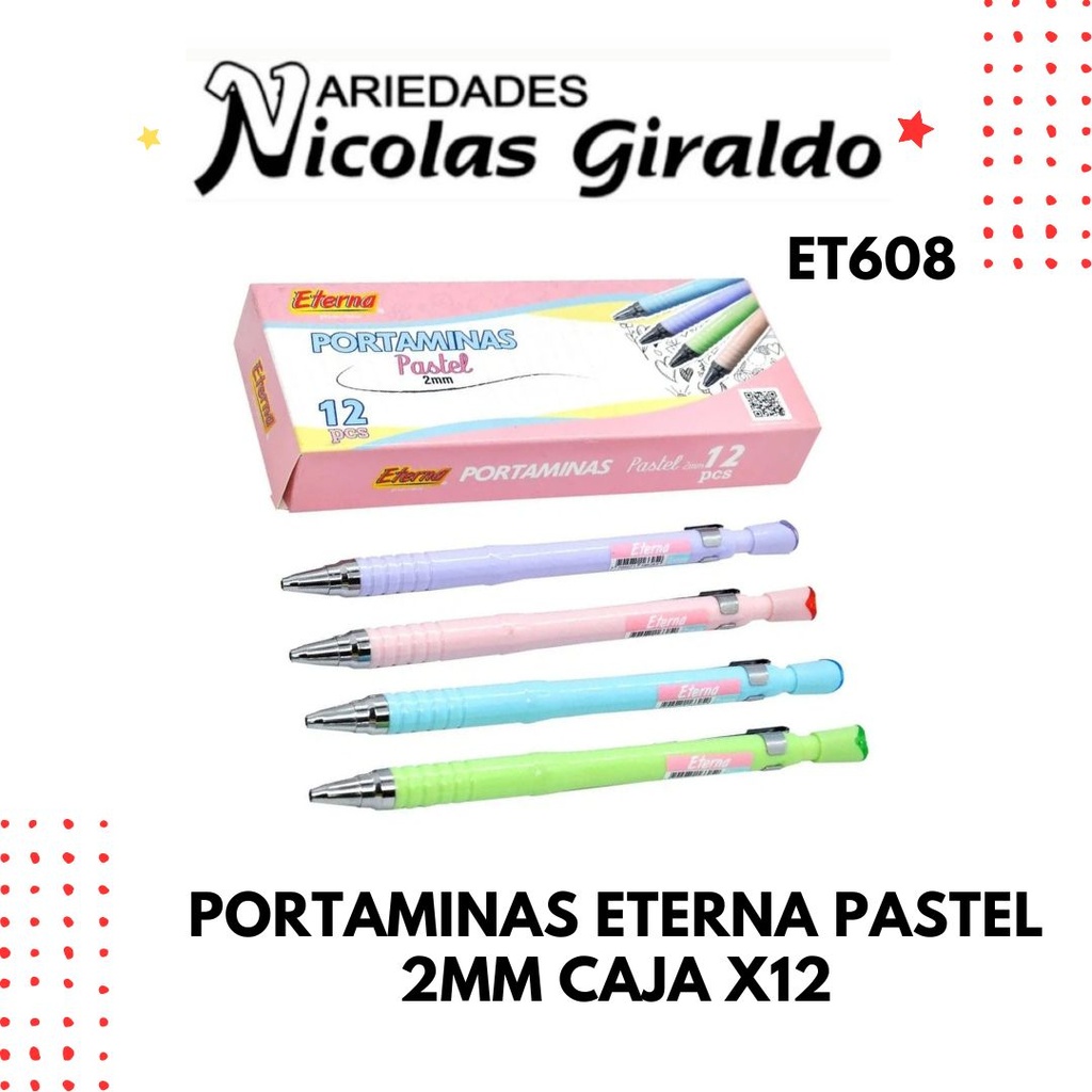 Portaminas eterna pastel 2mm caja x12