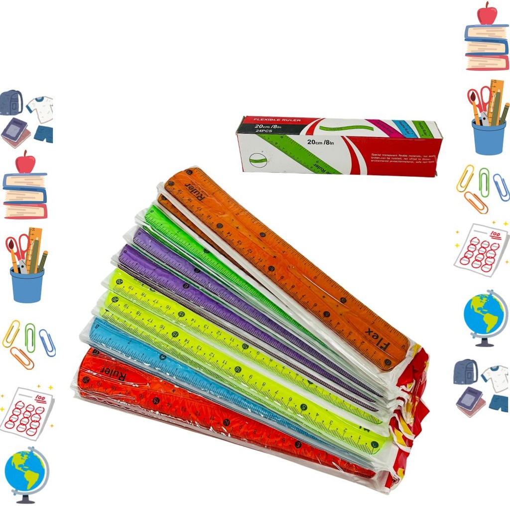 Regla flexible pequeña 20cm caja x24