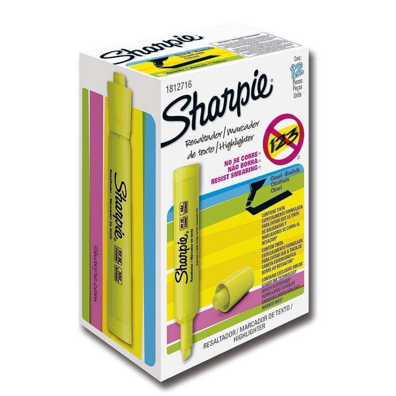 Resaltador sharpie tank amarillo caja x12