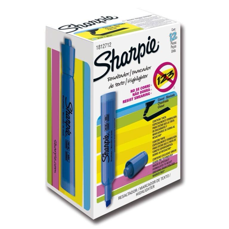 Resaltador sharpie tank azul caja x12
