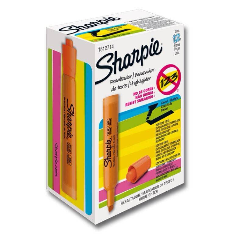 Resaltador sharpie tank naranja caja x12