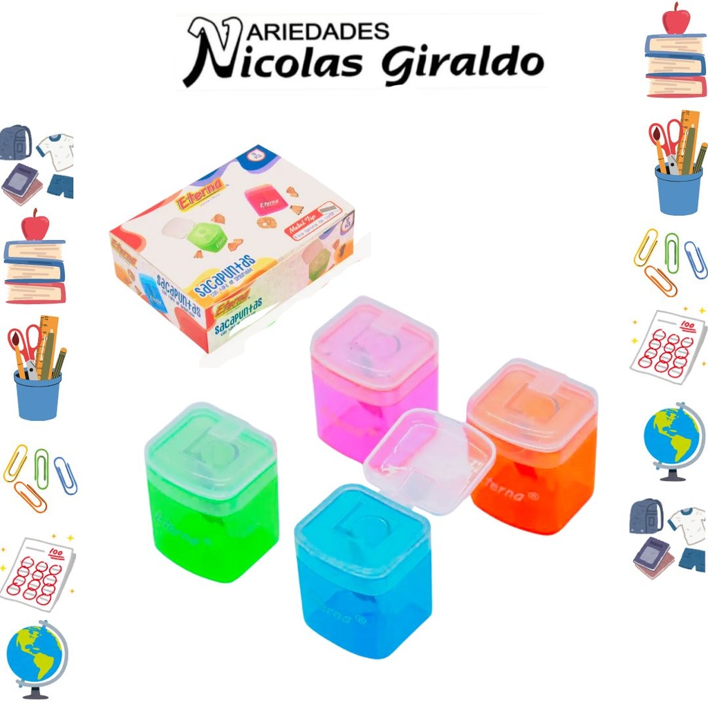 [ET167] Sacapuntas plastico eterna Caja x12