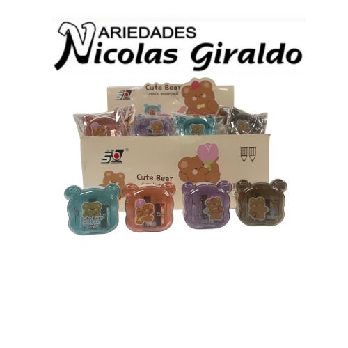 Sacapuntas figura oso caja x48